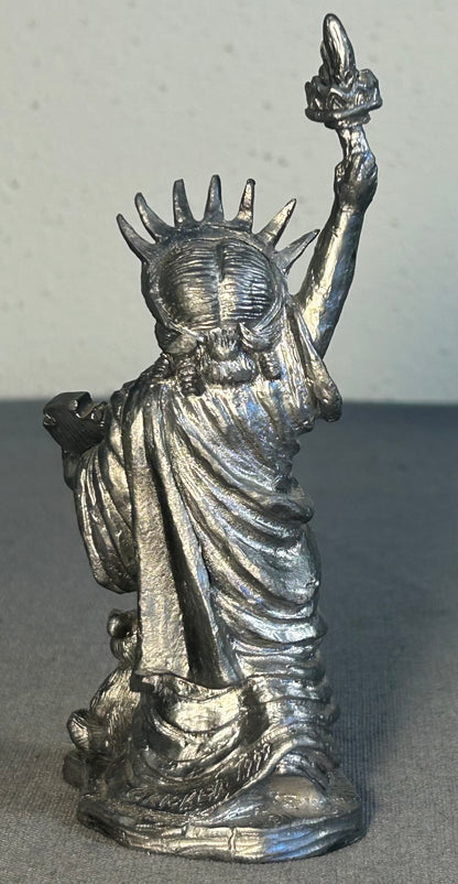Vintage 1999 Michael Ricker Pewter Statue of Liberty Girl Figurine (Louisiana)