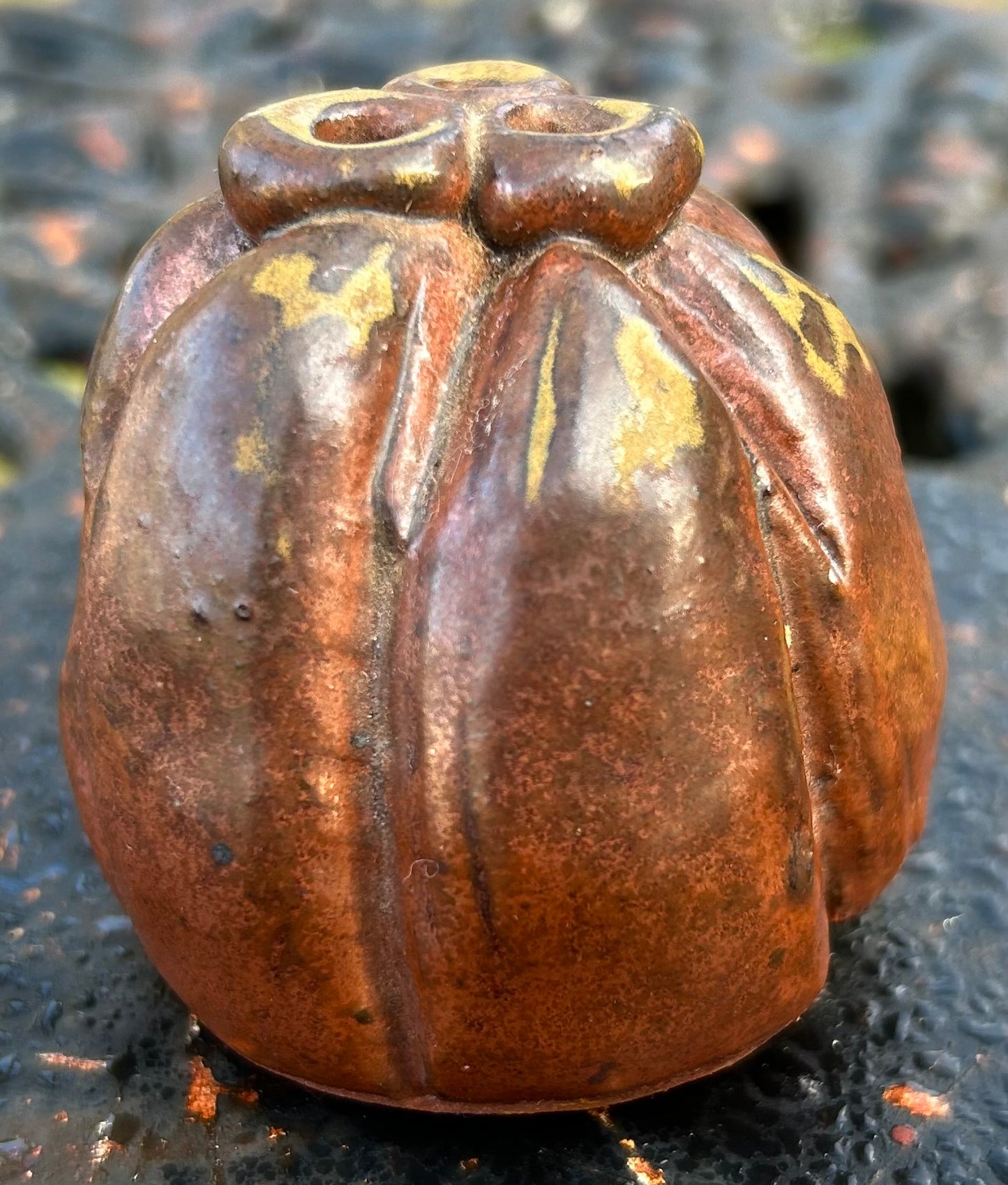 Vintage 1976 American Julie Larson Pottery Contemporary Style Weed Rock Pot Vessel