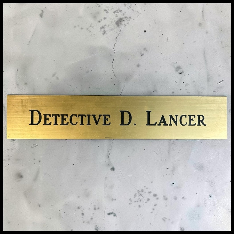 Leverage: Redemption Television Show Detective D. Lancer Door Nameplate Screen-Used Prop