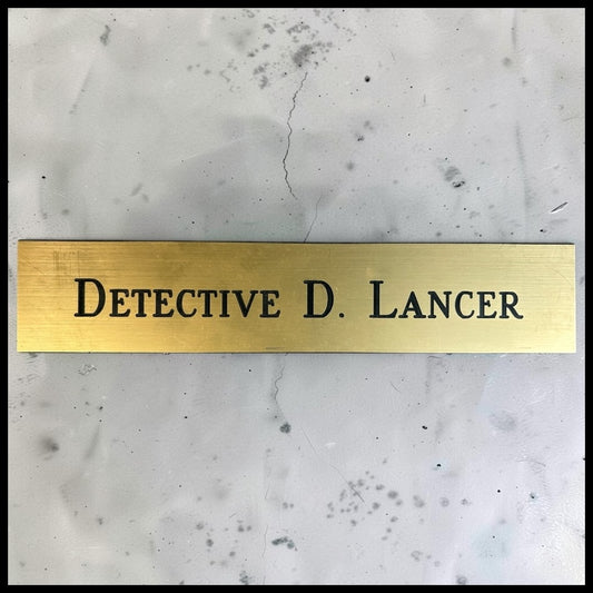 Leverage: Redemption Television Show Detective D. Lancer Door Nameplate Screen-Used Prop