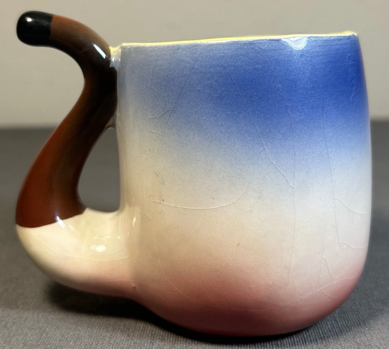 Vintage 1950’s Ceramic Risque Novelty Pipe Dream Peek-A-Boo Nude Woman Surprise Mug Made in Japan