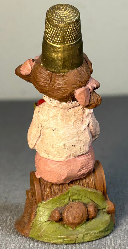 Vintage 1989 American Tom Clark Mendy Resin Thimble Gnome Figurine with COA and Story Card