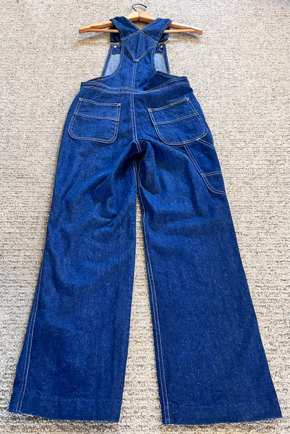 Vintage 1970’s American N’est Ce Pas Denim Fitted to Flared Bell Bottom Women’s Juniors Bib Overalls