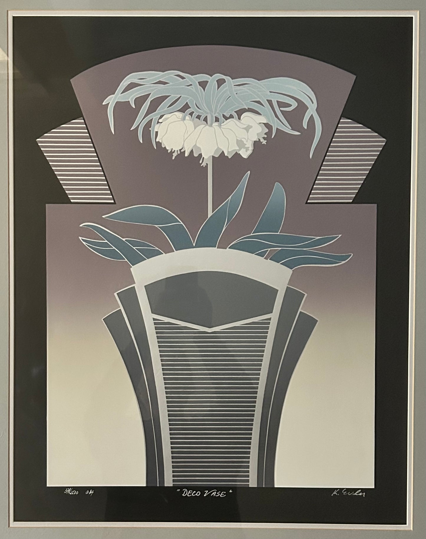 Karl Eisler - “Deco Vase” Signed Framed Limited Edition Serigraph Print (#378/2500) (1984) (American)