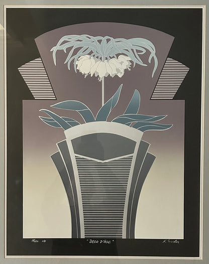 Karl Eisler - “Deco Vase” Signed Framed Limited Edition Serigraph Print (#378/2500) (1984) (American)