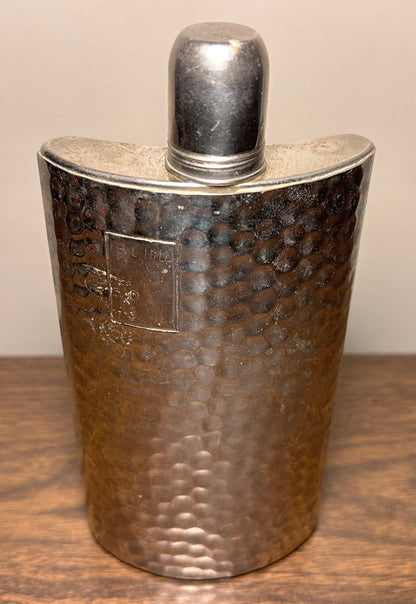 1940’s German Alfred Harald Schneider Hammered Chrome Metal 16 Oz. Drinking Flask
