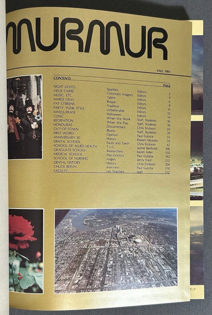 Vintage 1981 LSU Medical Center New Orleans Murmur Yearbook (50th Anniversary Edition)