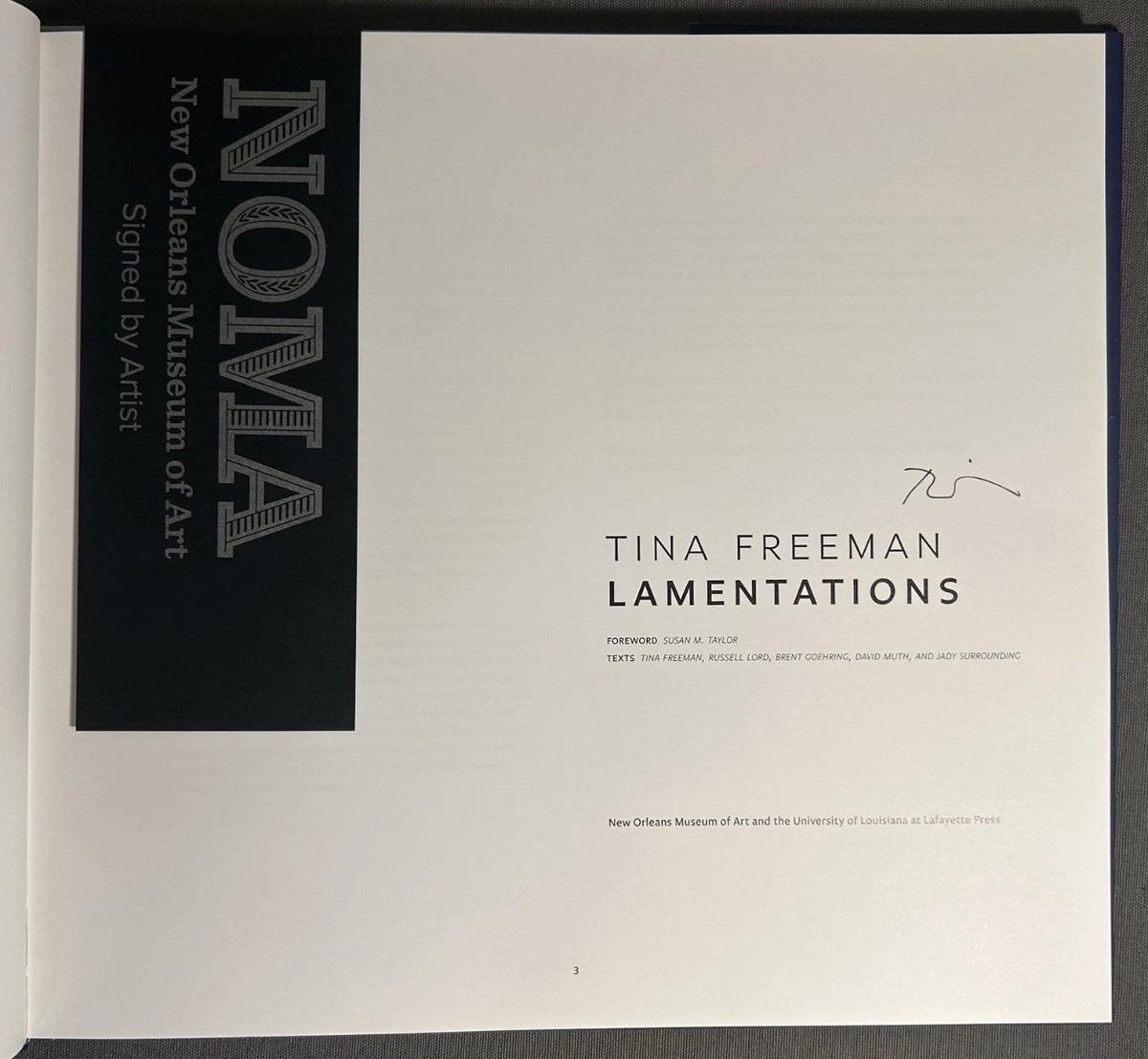 2019 “Lamentations” Tina Freeman New Orleans Museum of Art Exhibition Catalog Signed Hardcover Book