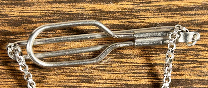 Vintage 1950’s American Swank Silver Tone Metal Men’s Tie Clip with Dangling PBB Monogram Charm