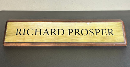 Leverage: Redemption Season 2 Episode 9 Richard Prosper Executive Desk Name Plate T.V. Prop (“The Pyramid Job”)
