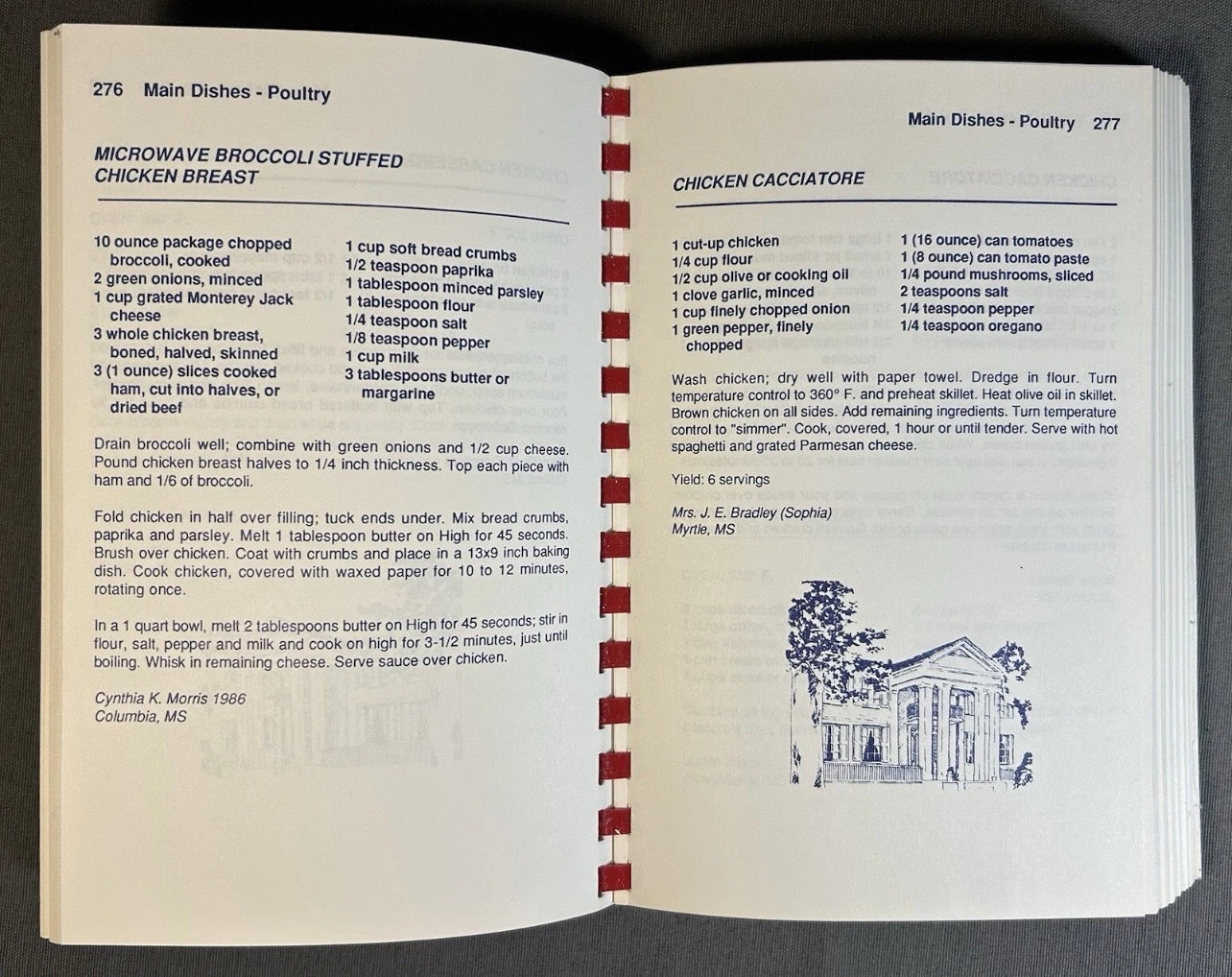 Vintage 1998 American “Rebel Recipes” The University of Mississippi Spiral-Bound Cookbook