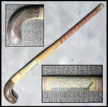 Vintage 1956 Melbourne Olympics Pakistan National Field Hockey Team Facsimile Signatures Bulldog Brand Presentation Souvenir Stick