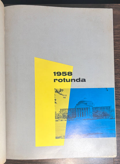 Vintage 1958 Southern Methodist University Mustangs Rotunda Hardcover Yearbook
