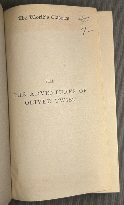 1926 “The Adventures of Oliver Twist” by Charles Dickens The World’s Classics Leather-bound Book
