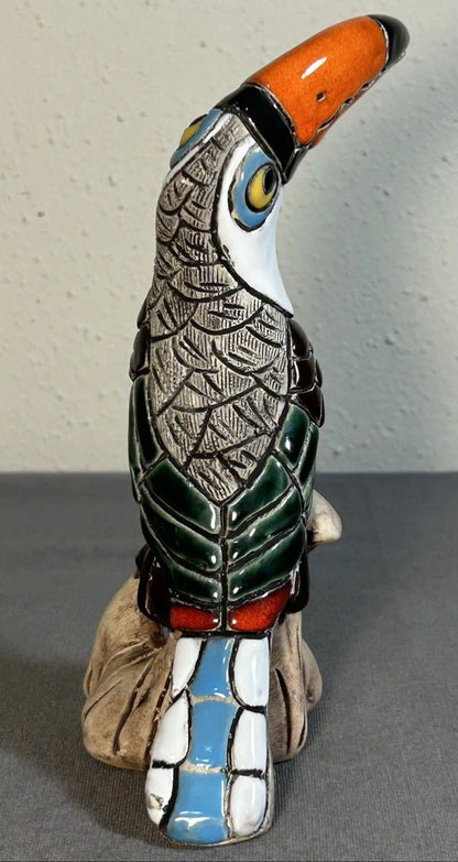 Vintage Circa 1970 Venezuelan Art Pottery Ceramic Toucan Souvenir Figurine
