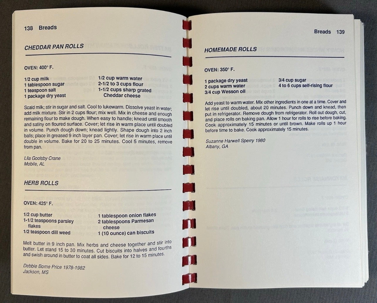 Vintage 1998 American “Rebel Recipes” The University of Mississippi Spiral-Bound Cookbook