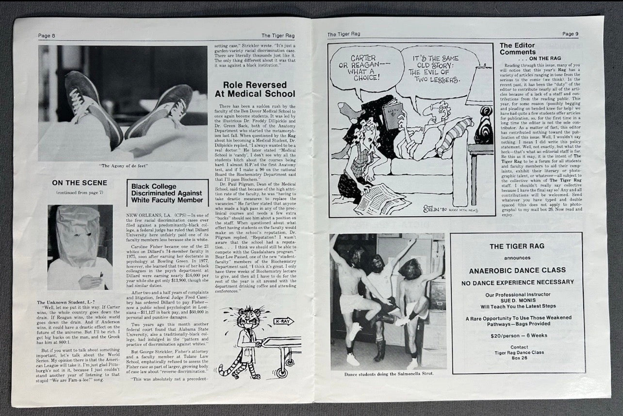 Vintage Louisiana State University School of Medicine The Tiger Rag Satirical Magazine (October 1980)
