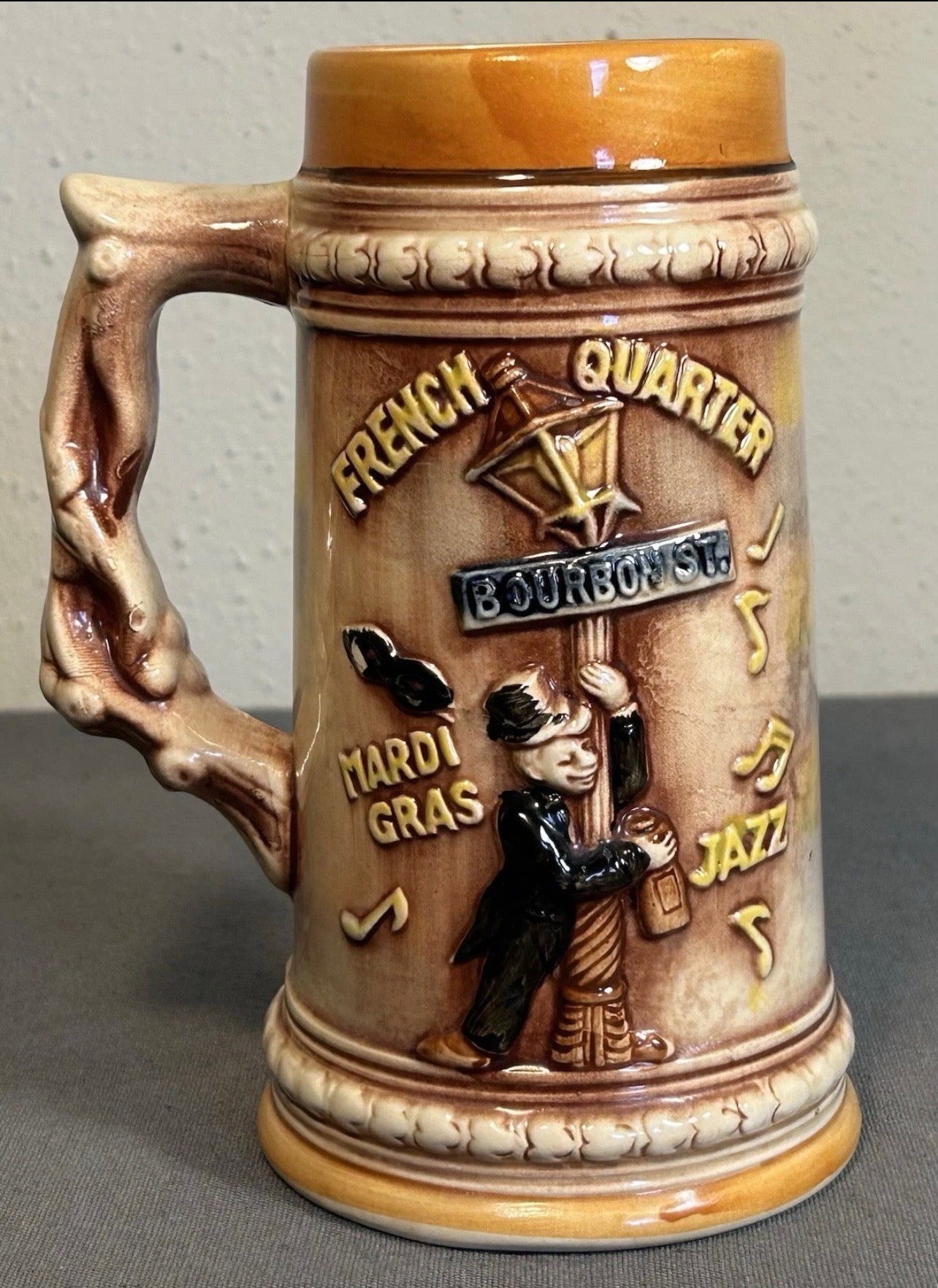Vintage 1970’s New Orleans, Louisiana Souvenir Ceramic Beer Stein Mug Made in Japan