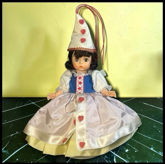Vintage 1980’s American Madame Alexander Queen of Hearts Hard Plastic/Vinyl Doll with Stand
