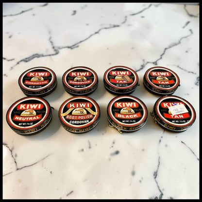 Lot of 8 Vintage 1960’s American Kiwi Shoe Polish Metal Tins Made in Pottstown, Pennsylvania