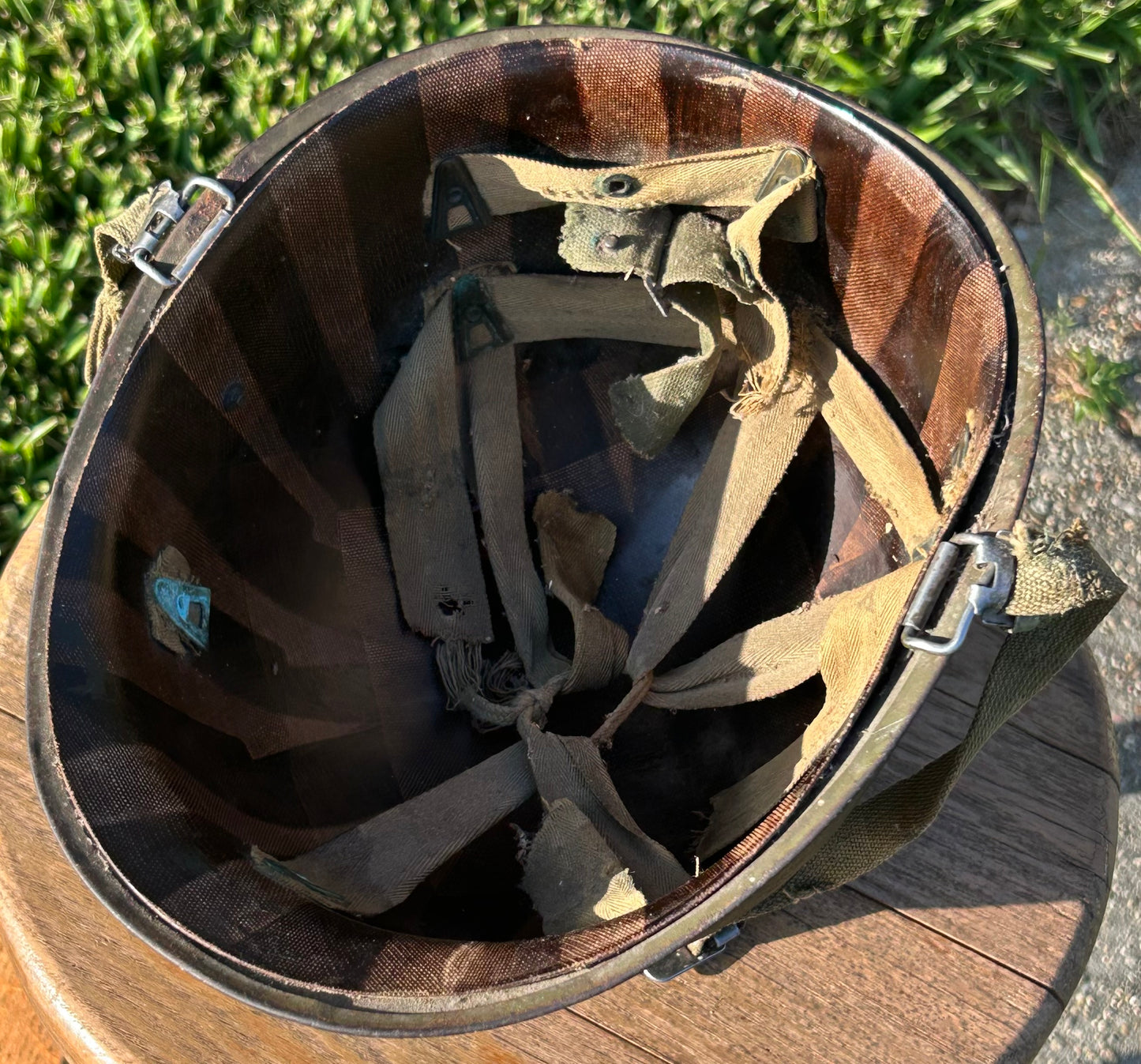 Vintage Late 1960’s Vietnam War-Era United States M1 Steel Combat Helmet Trench Art