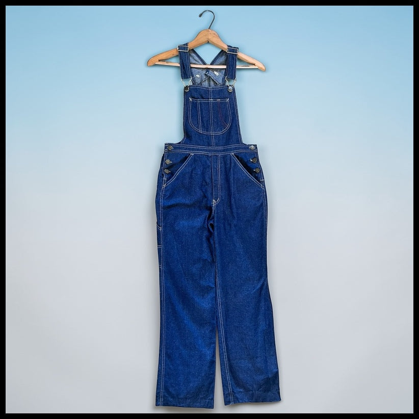 Vintage 1970’s American N’est Ce Pas Denim Fitted to Flared Bell Bottom Women’s Juniors Bib Overalls