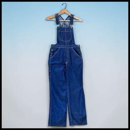 Vintage 1970’s American N’est Ce Pas Denim Fitted to Flared Bell Bottom Women’s Juniors Bib Overalls