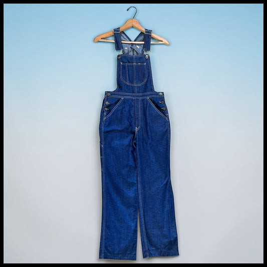 Vintage 1970’s American N’est Ce Pas Denim Fitted to Flared Bell Bottom Women’s Juniors Bib Overalls