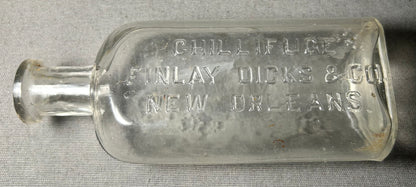 Circa 1900 American New Orleans Finlay Dicks & Co. Chillifuge Clear Glass Medicine Bottle