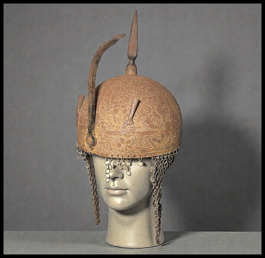 Early 19th Century Indo-Persian Kulah Knud Steel Metal Soldier’s Helmet