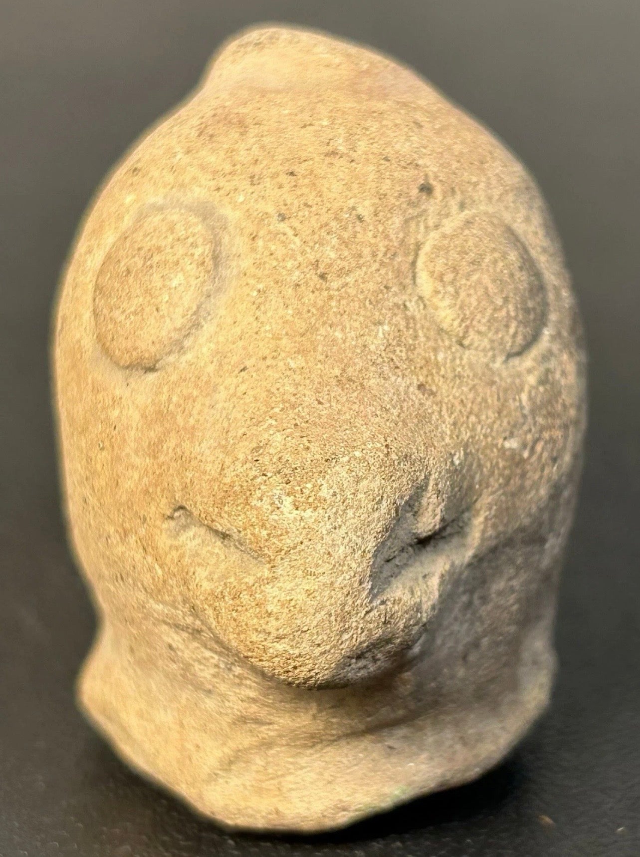 Vintage Circa 1970 Mexican Pre-Columbian Aztec Style Zoomorphic Terracotta Clay Bird Effigy Head Figurine