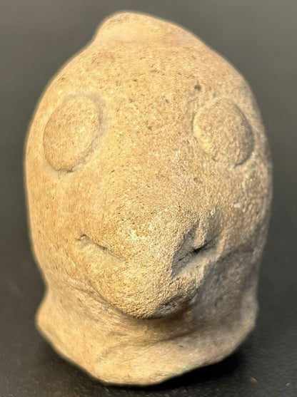 Vintage Circa 1970 Mexican Pre-Columbian Aztec Style Zoomorphic Terracotta Clay Bird Effigy Head Figurine