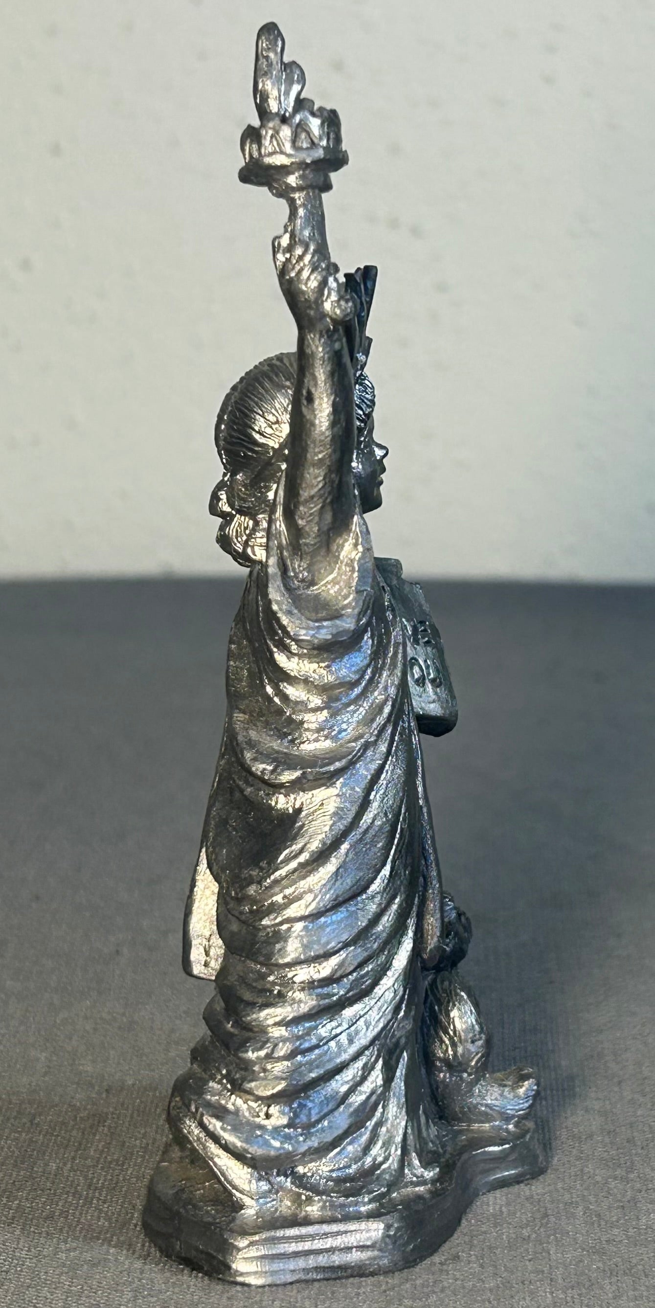 Vintage 1999 Michael Ricker Pewter Statue of Liberty Girl Figurine (Louisiana)
