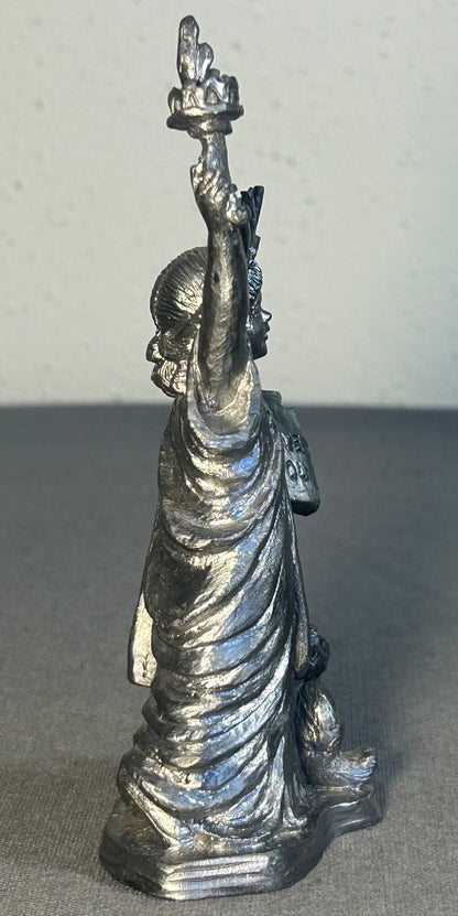 Vintage 1999 Michael Ricker Pewter Statue of Liberty Girl Figurine (Louisiana)