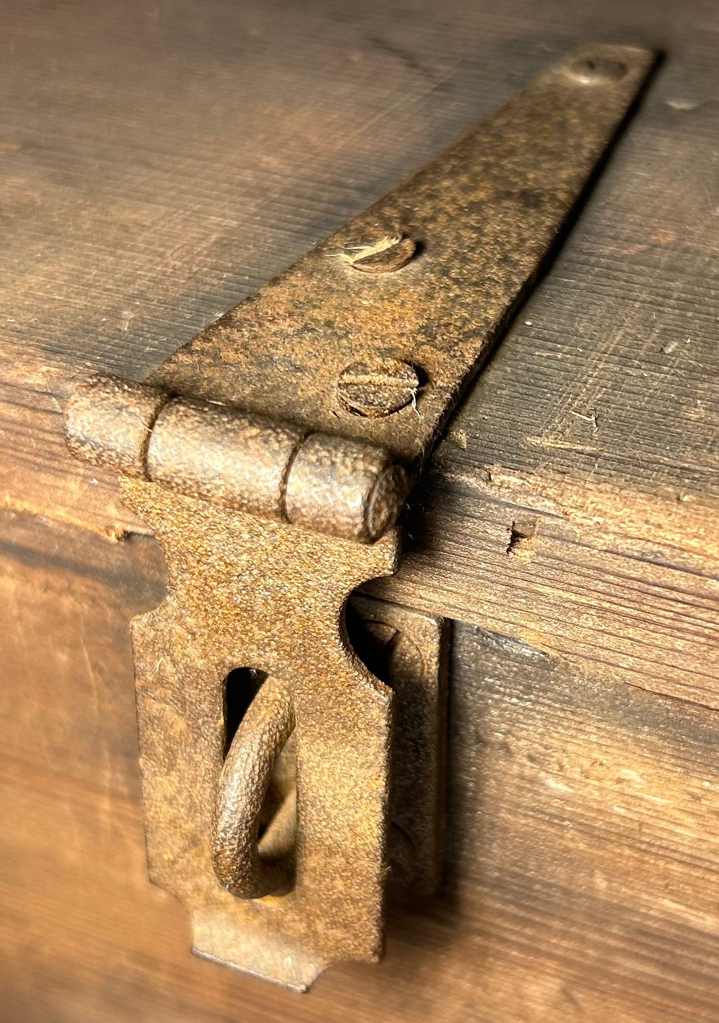 Late 19th Century American Primitive Pine Wood/Iron Latch Ballot Box