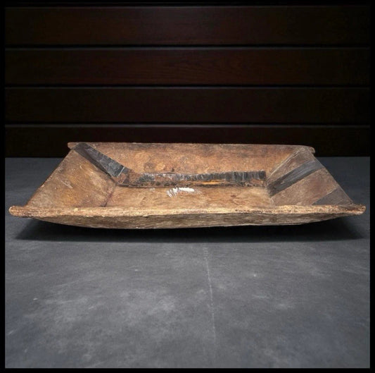 Circa 1870 American Primitive Wooden Wooden Dough Bowl