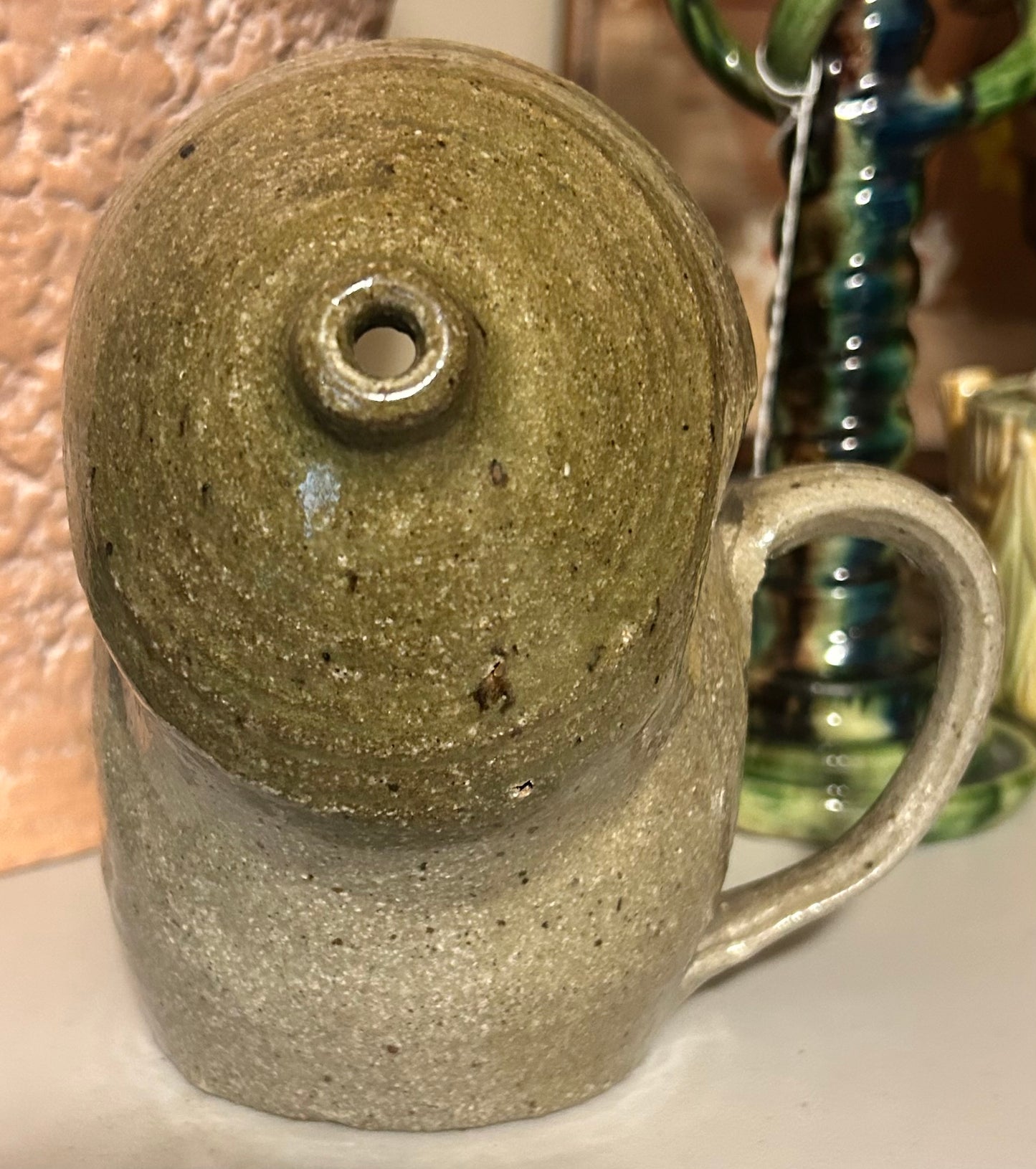 Vintage 1974 American Contemporary Kitschy Art Pottery Breast Boob Creamer Pitcher Signed Alwerth