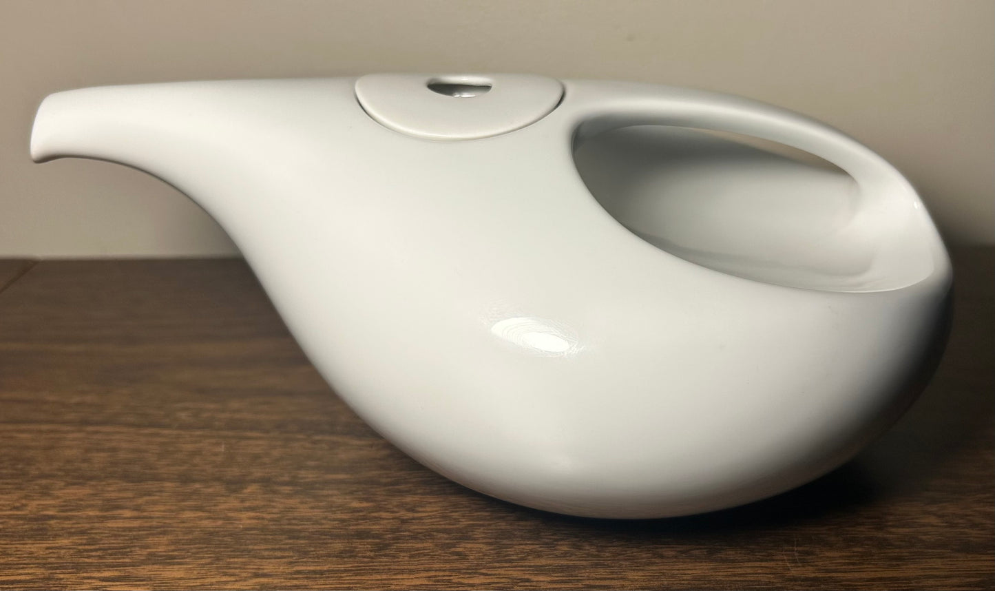Vintage 1970 German Mid Century Modern Rosenthal Studio Line Porcelain White Drop Form Teapot by Luigi Colani
