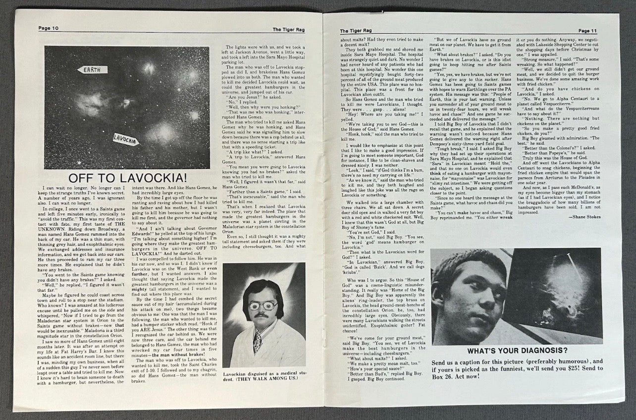 Vintage Louisiana State University School of Medicine The Tiger Rag Satirical Magazine (April 1980)