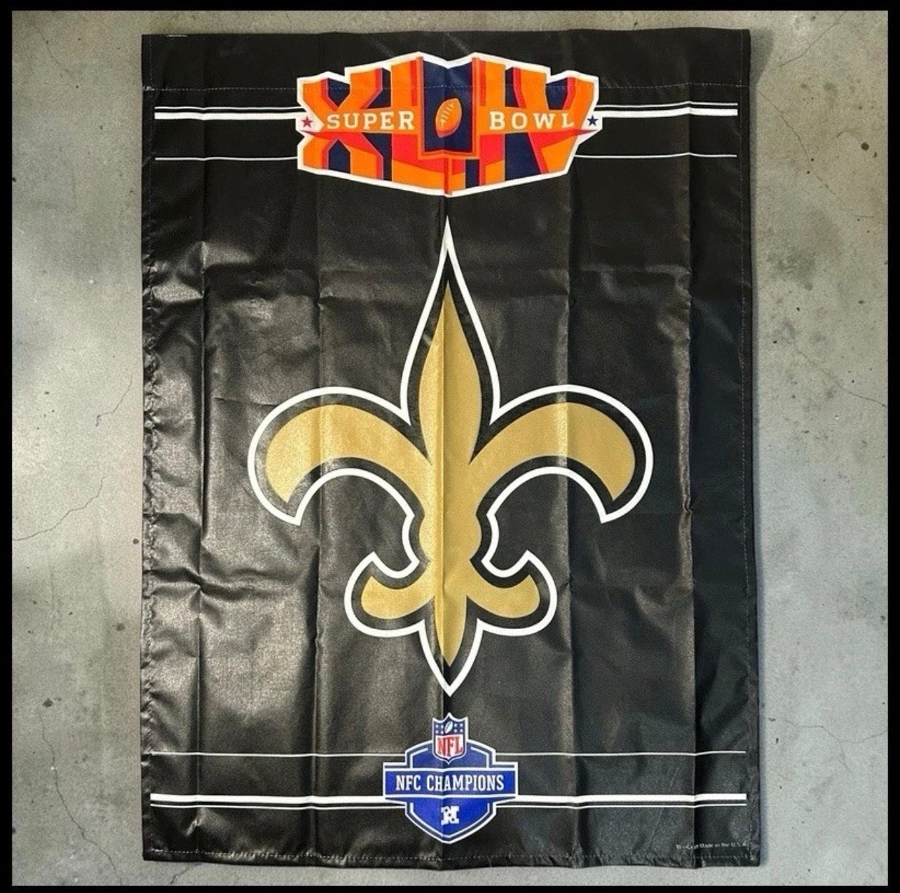 2010 New Orleans Saints Super Bowl XLIV NFC Champs Vinyl Banner Flag Made by WinCraft Sports