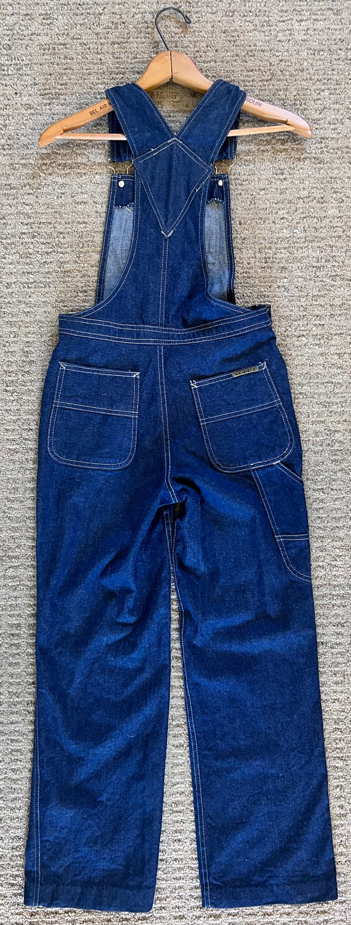 Vintage 1970’s American N’est Ce Pas Denim Fitted to Flared Bell Bottom Women’s Juniors Bib Overalls