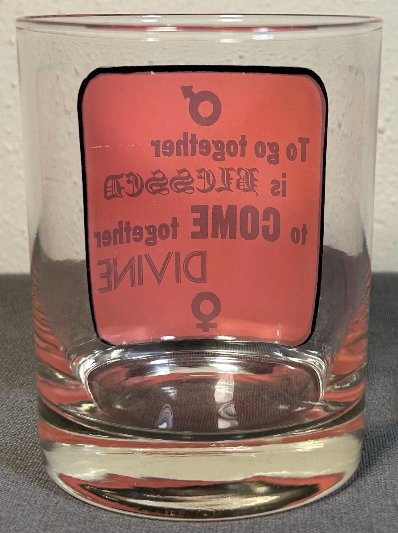 Vintage 1960’s American Mid Century Modern Novelty Adult Humor Lowball/Rocks Glass