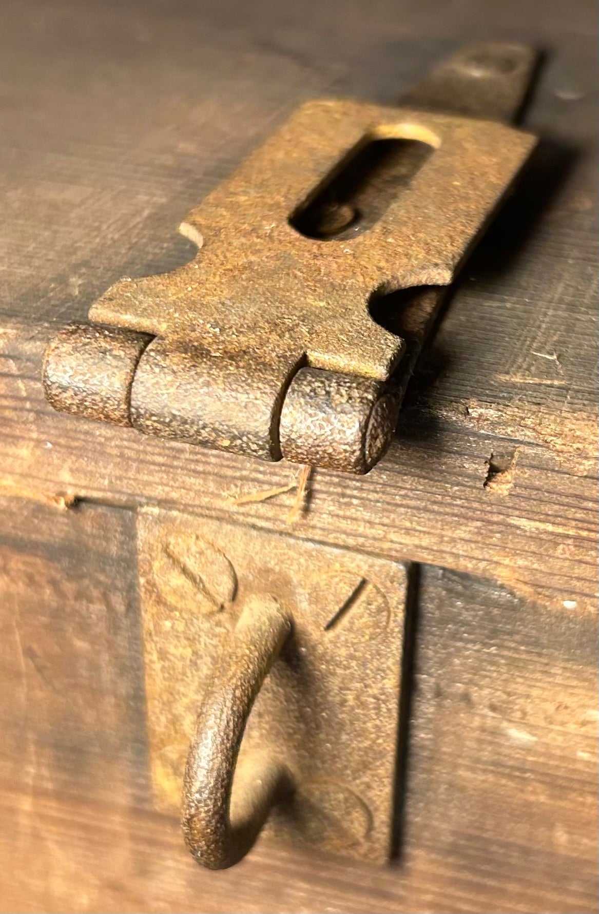 Late 19th Century American Primitive Pine Wood/Iron Latch Ballot Box
