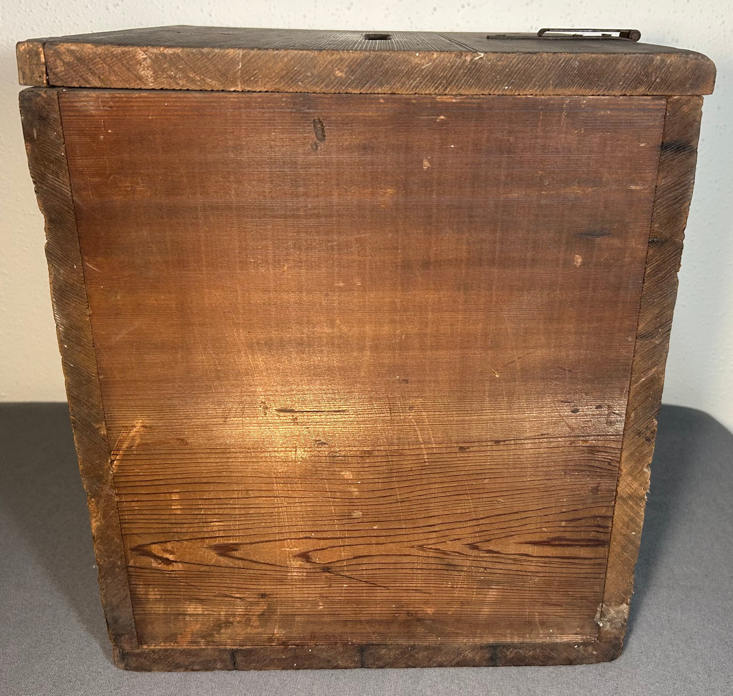 Late 19th Century American Primitive Pine Wood/Iron Latch Ballot Box