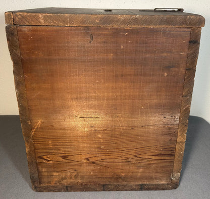 Late 19th Century American Primitive Pine Wood/Iron Latch Ballot Box
