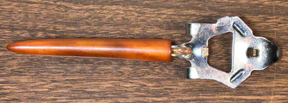 Vintage 1960's American Mid Century Modern Bakelite Faux Horn Handle/Metal Bottle Opener