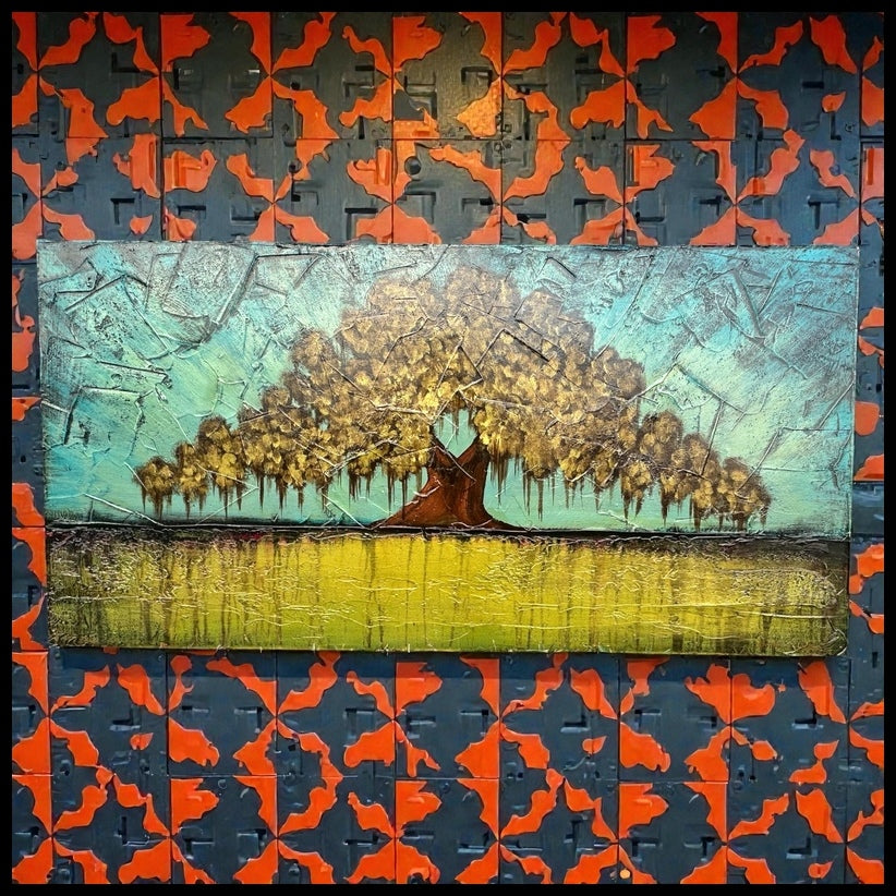 Derek Patterson - Contemporary Style Tree Acrylic Painting on Wood Panel (Louisiana) (21st Century)