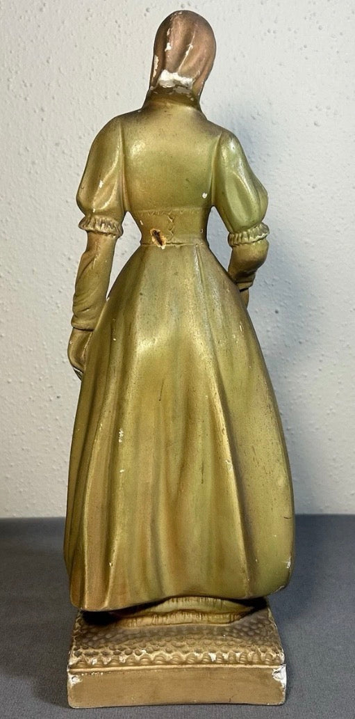 1930’s American Woman Had-Painted Figural Chalkware Statue