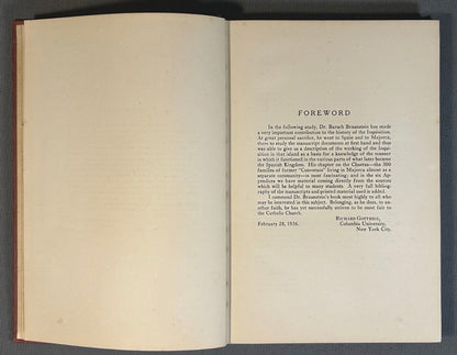 1936 “The Chuetas of Majorca” Hardcover Book by Baruch Braunstein (Signed Copy)