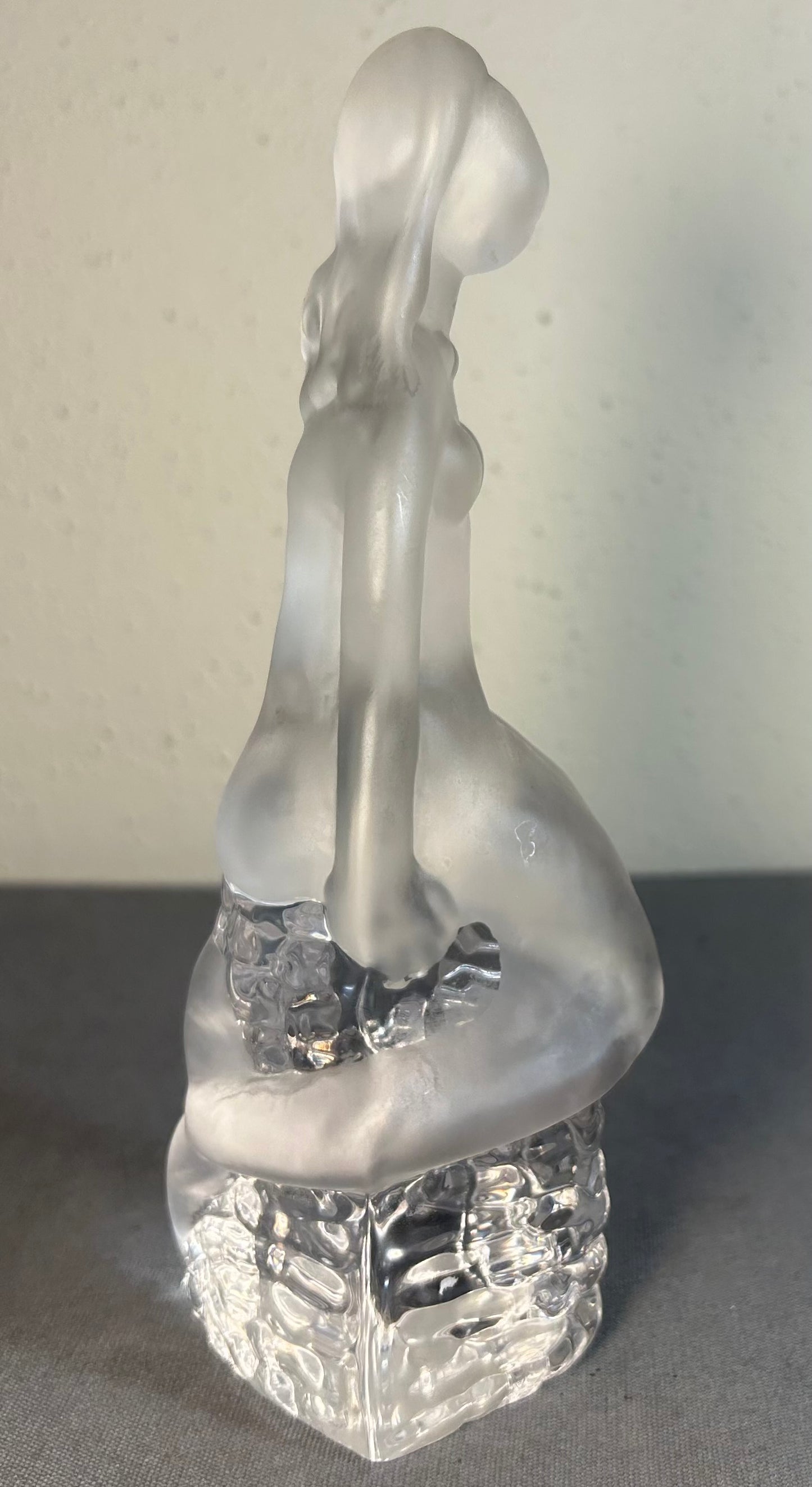Vintage 1960’s Swedish Mid Century Modern Paul Kedelv for Reijmyre Glasbruk Art Glass Mermaid Sculpture Figurine